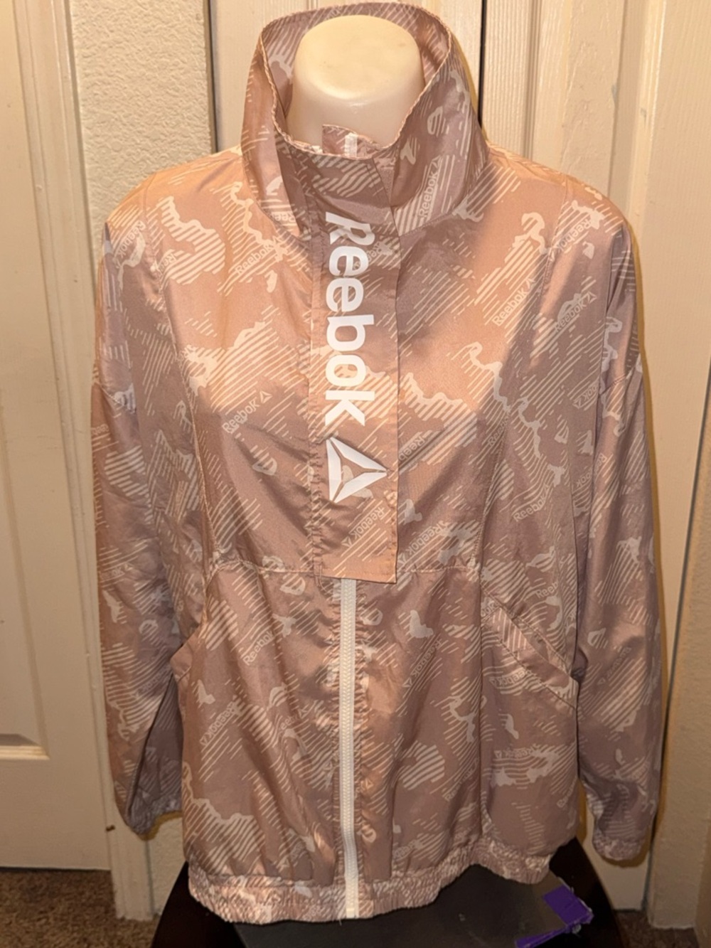 Reebok Tan Camo Windbreaker Jacket